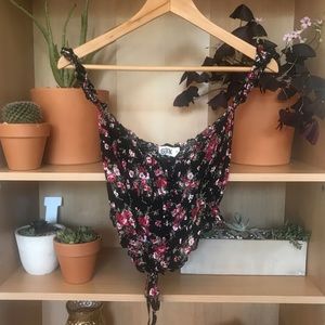 LF off the shoulder floral crop top